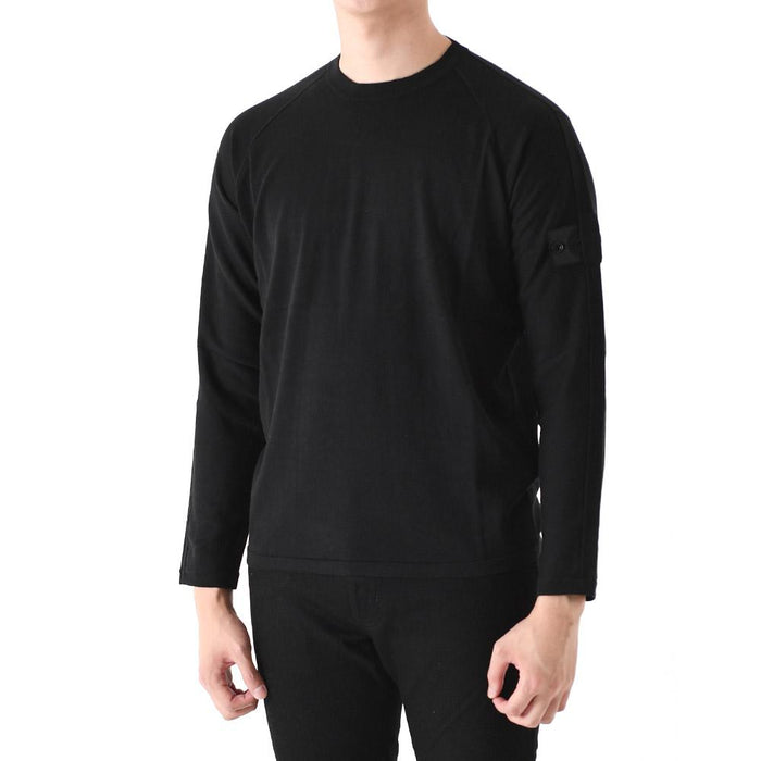 STONE ISLAND Shadow Project Black Cotton Crewneck Knit Sweater