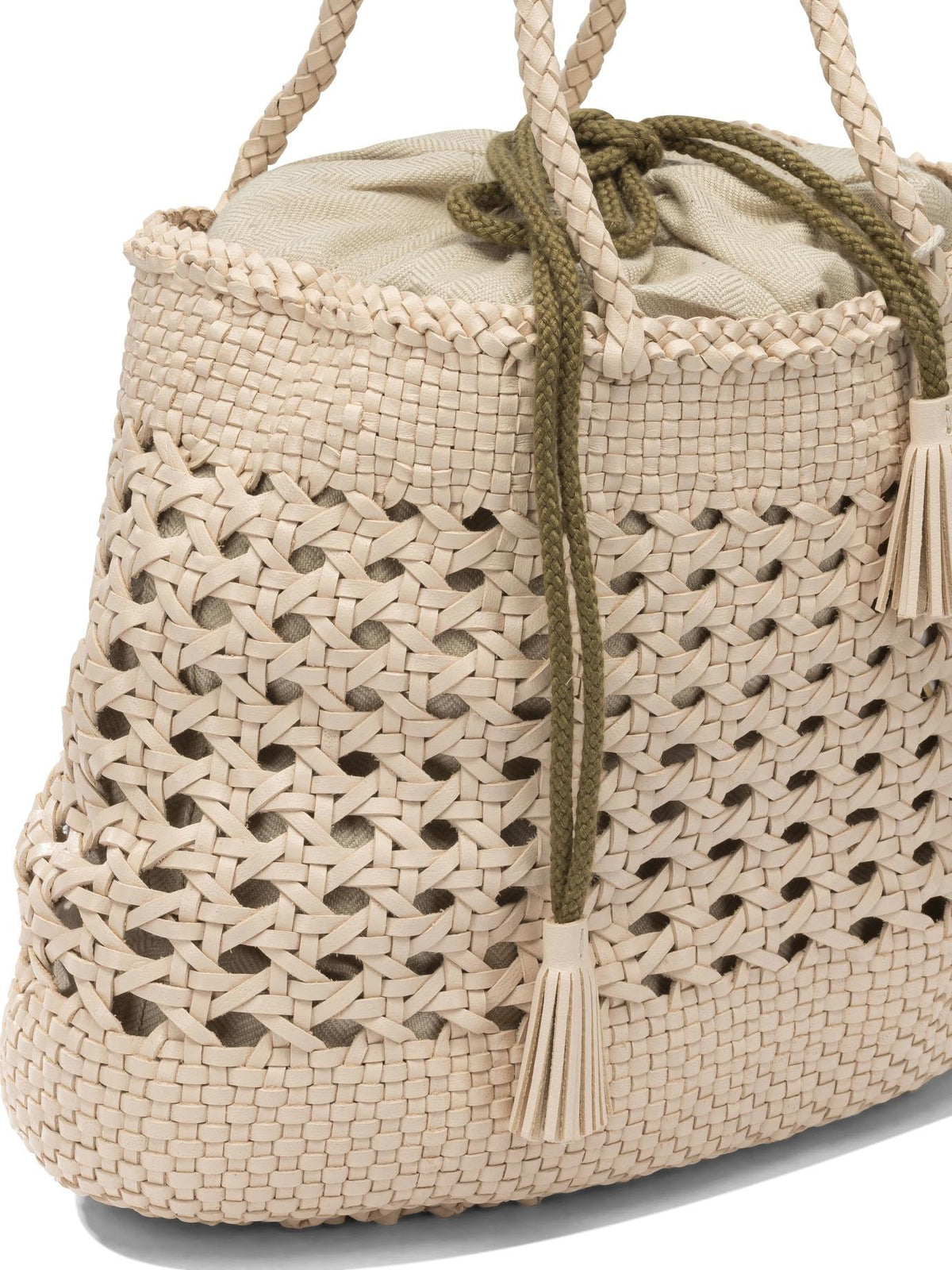 Dragon Diffusion Natural Woven Leather Shoulder Bag