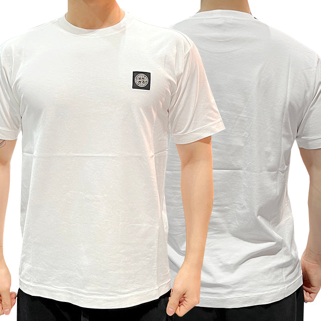 STONE ISLAND Logo Short Sleeve T-Shirt White Unisex