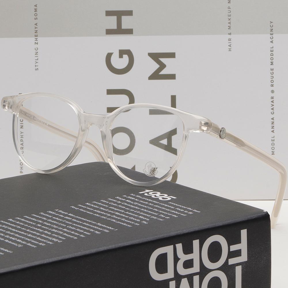Moncler Translucent Acetate Round Eyeglass Frames Unisex ML5032 024