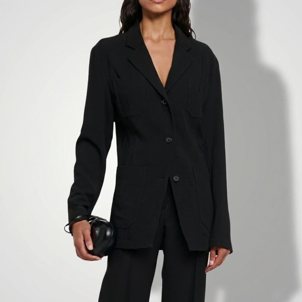 Toteme Slim Viscose-Blend Blazer Jacket Women Black 3011 274