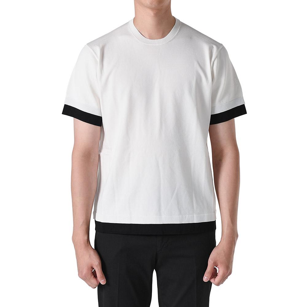 Neil Barrett Bolt Embroidered Layered Short Sleeve T-Shirt White