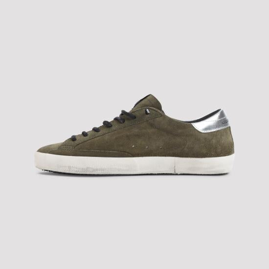 GOLDEN GOOSE Dark Green/Black/Silver Leather Superstar Sneakers Men