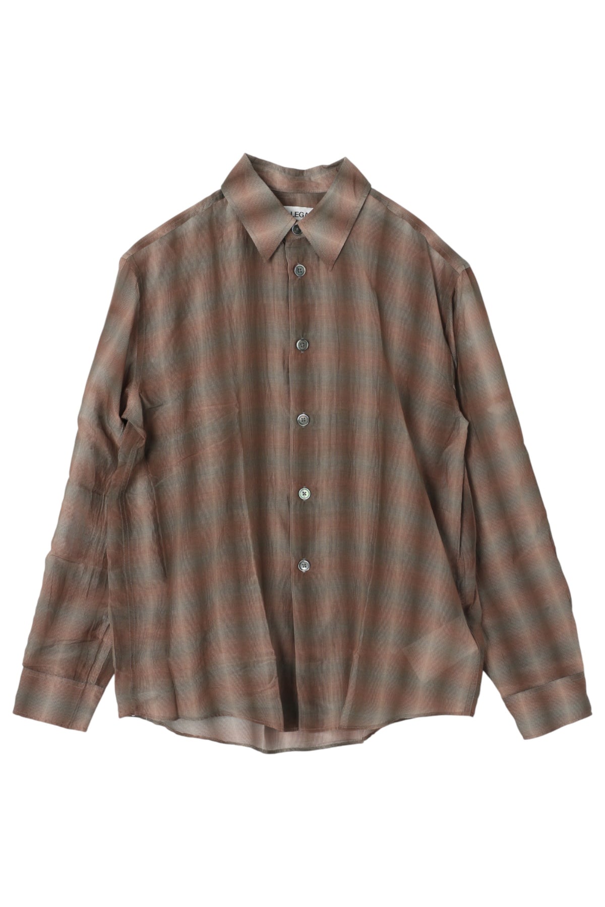 OUR LEGACY Screen Check Cotton Silk Beyond Long Sleeve Shirt M4242BRC