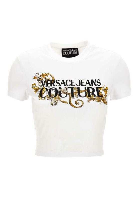 Versace Crystal Outline Baroque T-Shirt 78HAHC05 CJ02C G03