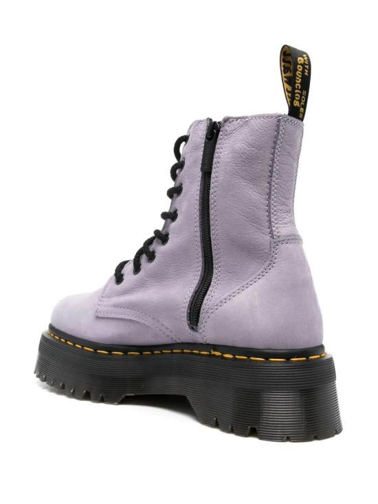 Dr.Martens Black Leather Lace-Up Boots 31991774 PURPLE DOM