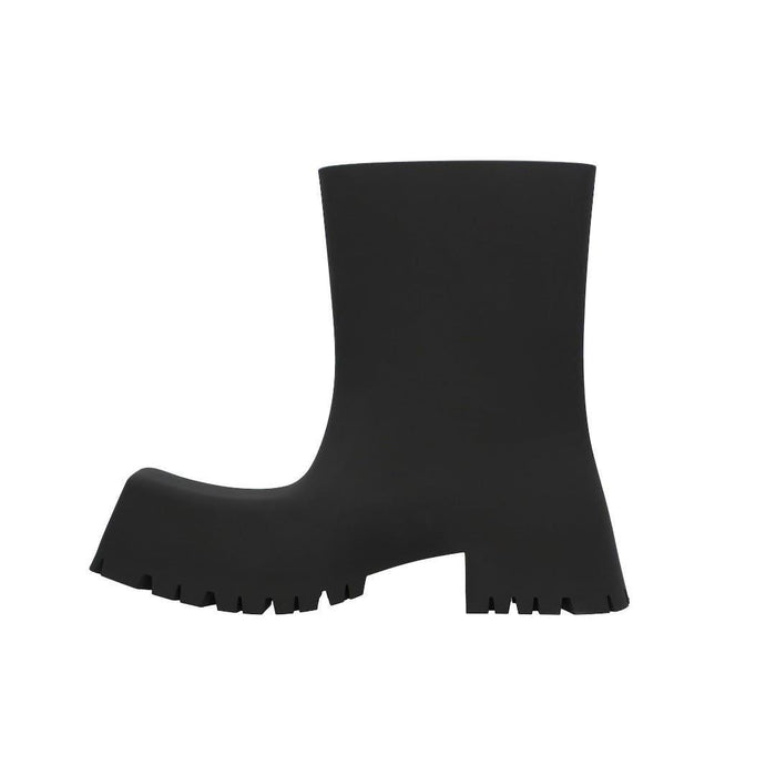 BALENCIAGA Black Trooper Rubber Mid Boots Unisex