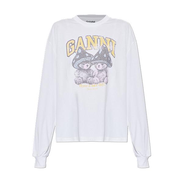 GANNI Mushroom Teddy Long Sleeve T-Shirt