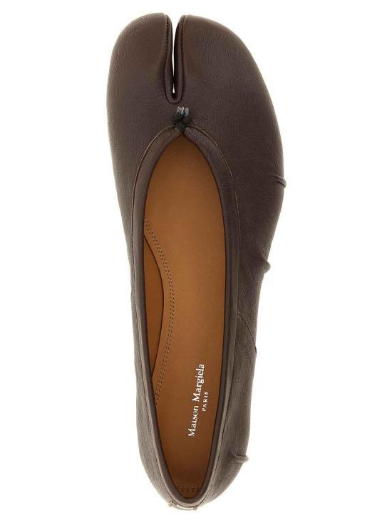 Maison Margiela Tabi New Ballerina Flats Beige Leather