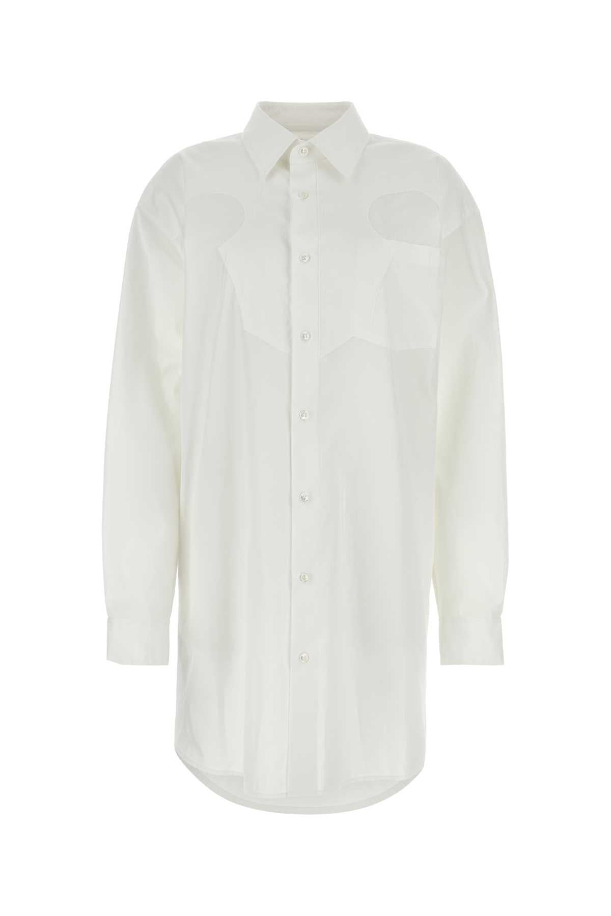 Maison Margiela Long Sleeve White Shirt Dress Cotton
