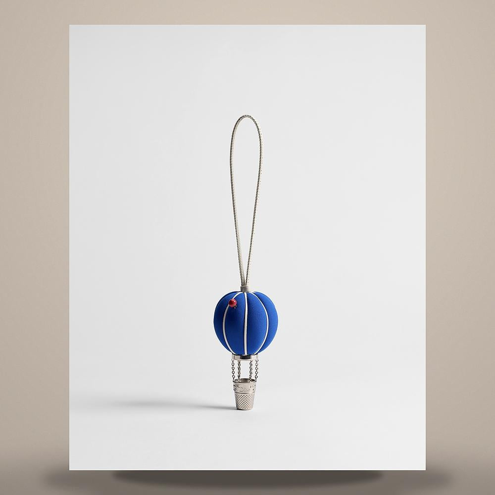 DIOR Blue Fabric Antique Silver Hot Air Balloon Bag Charm Key Ri 2ESKH679GUVH052