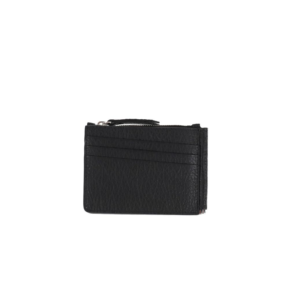 Maison Margiela Stitch Money Clip Bifold Wallet Black Leather