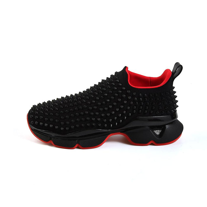 Christian Louboutin Spike Sock Sneakers Black Low-Top