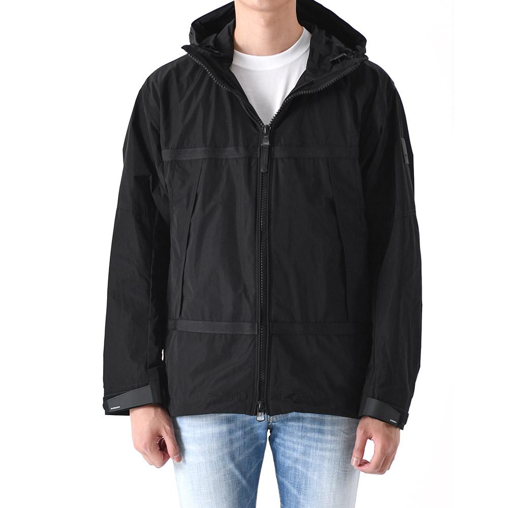 BURBERRY Harding Appliqué Lightweight Hooded Zip Jacket Black