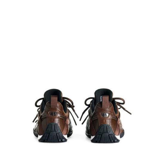 BALENCIAGA Leather Raider Sneakers Brown Black