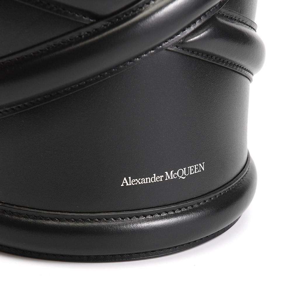 Alexander Mcqueen The Curve Bucket Bag Black Leather Shoulder Bag