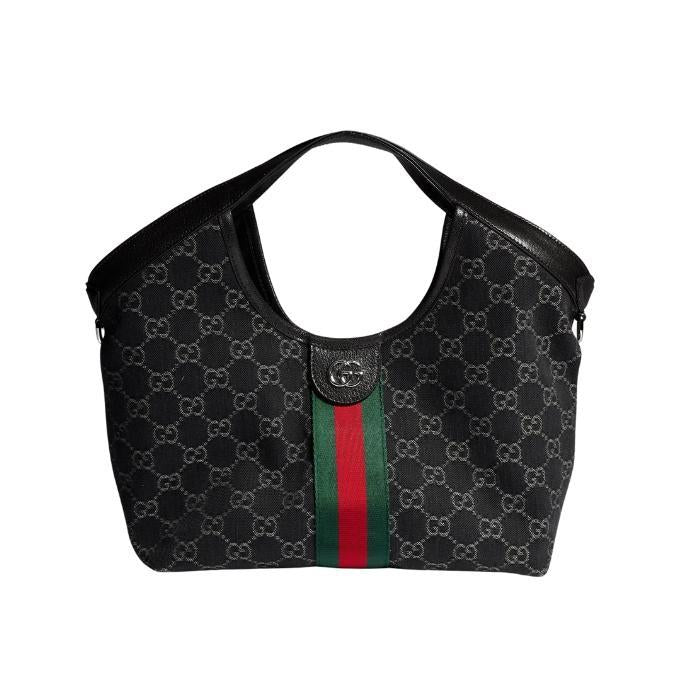 GUCCI Ggilio Small Black Leather Tote Bag