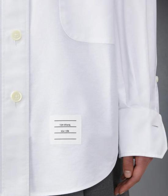 THOM BROWNE RWB Stripe Detail White Shirt FLL079E F03131