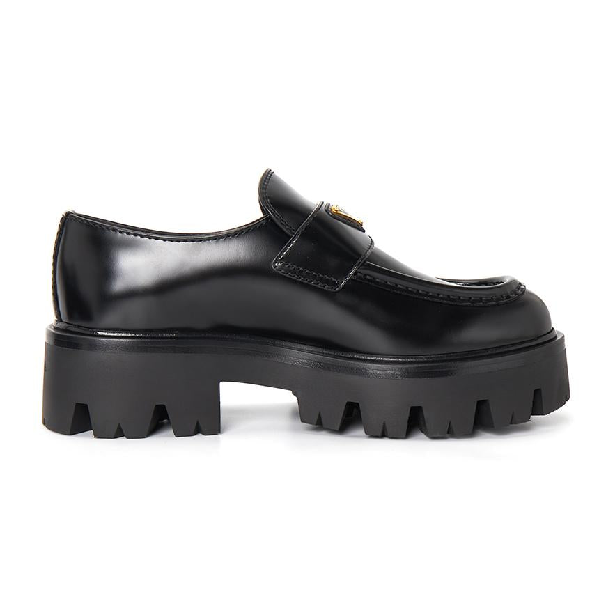 PRADA Brushed Leather Black Loafers Women’s 1D185 O 055 F0002