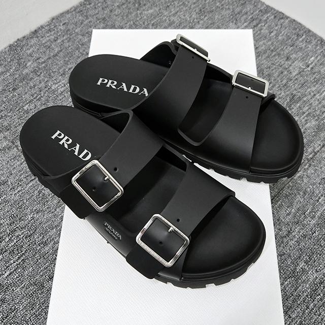 PRADA Logo Rubber Strap Sandals for Men 2X3159 3LKK F0002