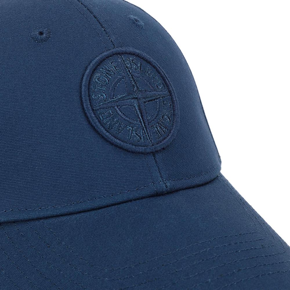 STONE ISLAND Dark Blue Logo Embroidered Cotton Cap