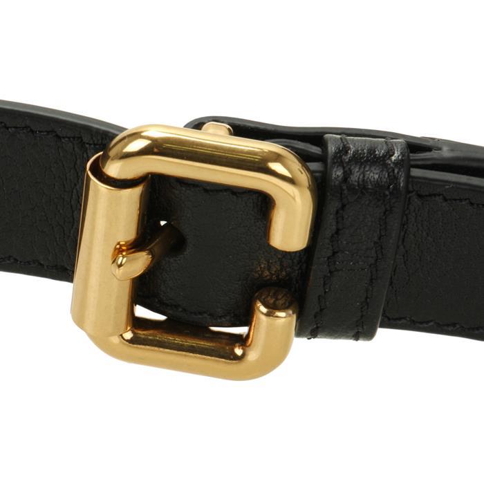 Chloe Horse Medal Leather Crossbody Bag Black