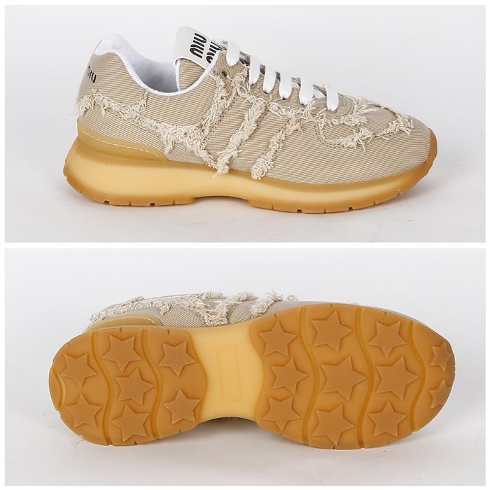 Miu Miu Cotton Denim Low Top Sneakers 5E279E CSL F0044