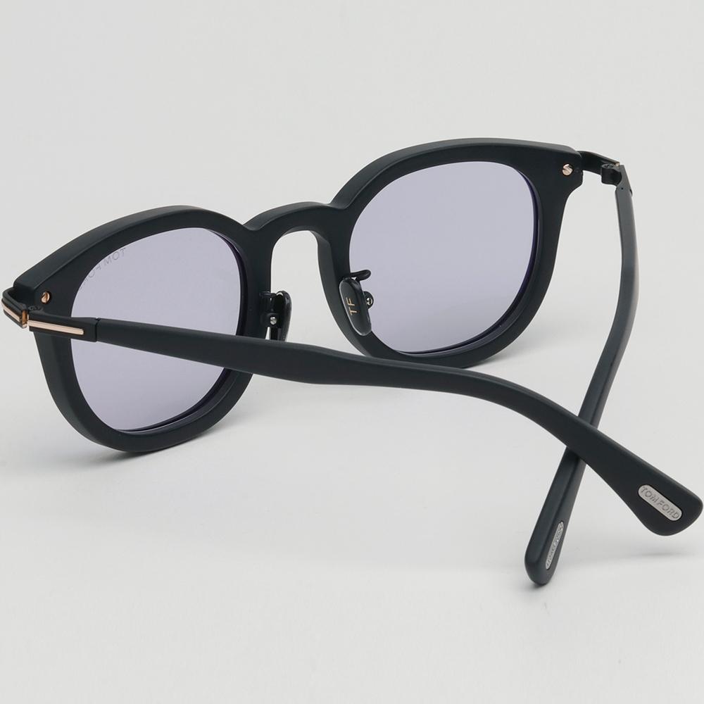 TOM FORD Matte Black Acetate Asian Fit Sunglasses Light Purple Lens TF1151D 02Y