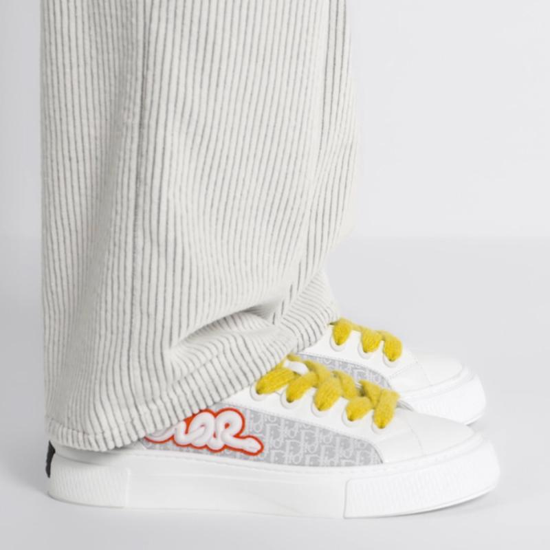 DIOR Men's Sneakers Calfskin Canvas Low-Top Limited Edition B33