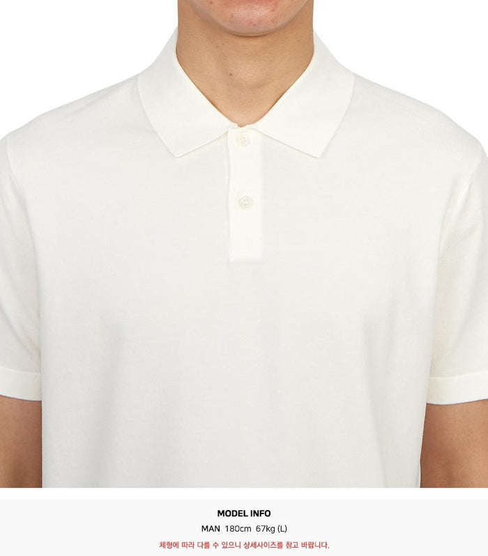 Theory Men’s Collared Short Sleeve Polo Shirt White Cotton