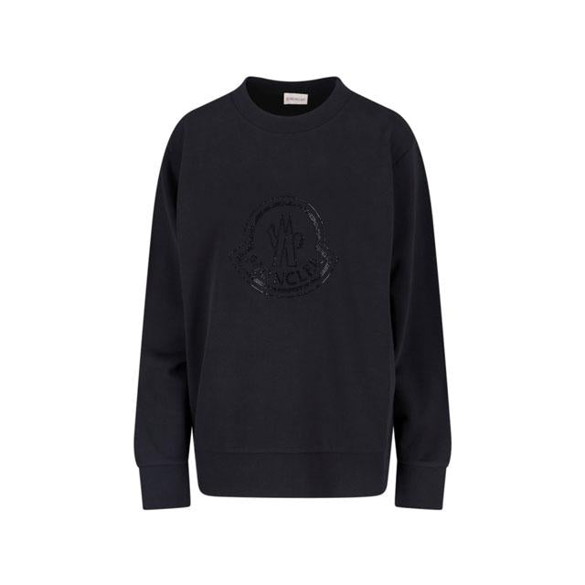 Moncler Crystal Logo Black Women’s Sweatshirt