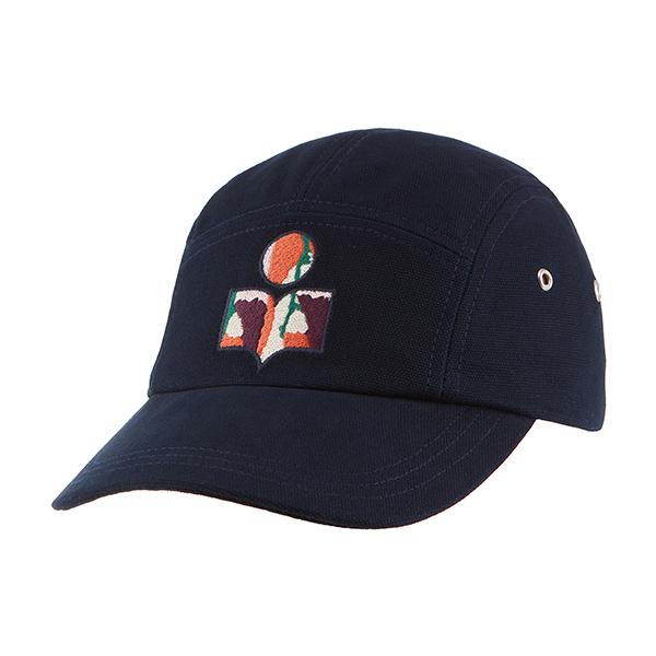 Isabel Marant Tyrone Logo Embroidered Unisex Cotton Baseball Cap Navy