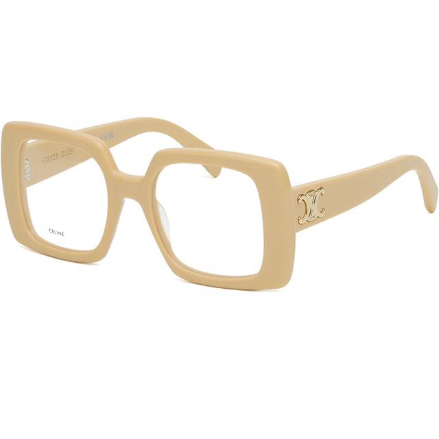 CELINE Beige Triomphe Square Acetate Eyeglass Frames Unisex CL50121I 057