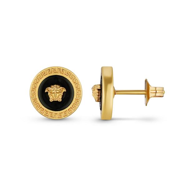 Versace Gold-Tone Medusa Unisex Hoop Earrings