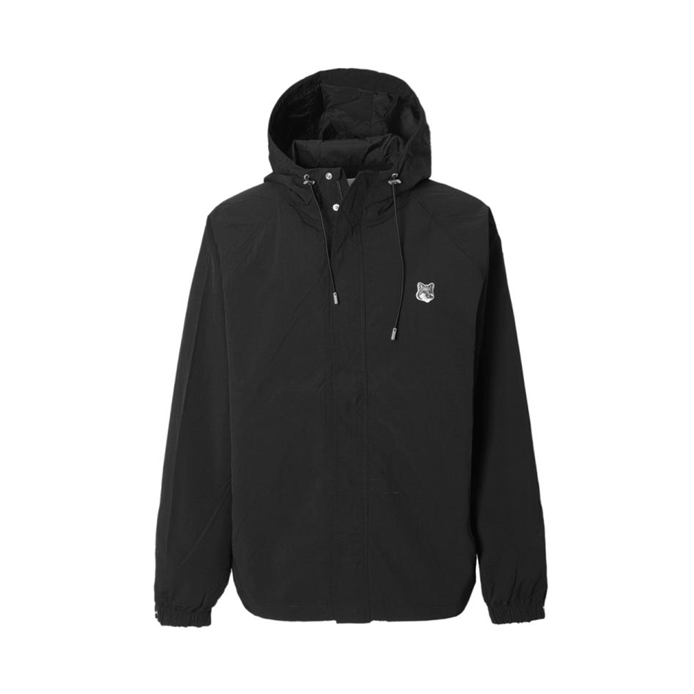 Maison Kitsune Fox Head Windbreaker Jacket Men Black LM02228 WQ4019 P199