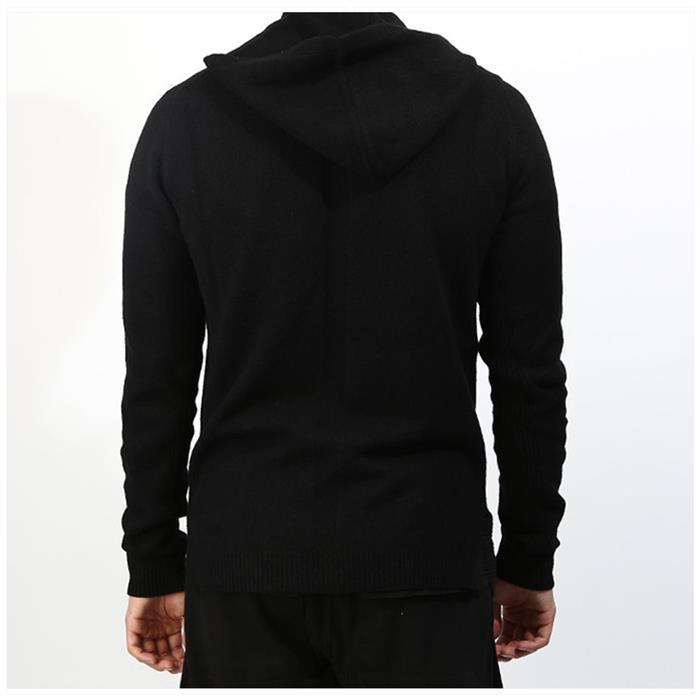 Rick Owens Cashmere Hooded Zip Sweater Black Men’s Knit