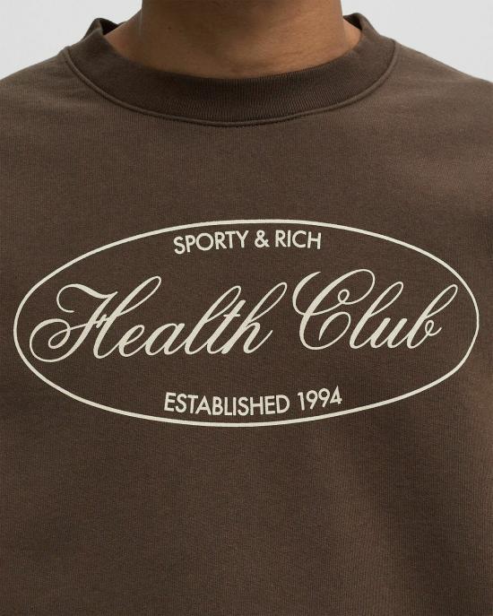 SPORTY&RICH Chocolate Cream Long Sleeve Sweatshirt ST071511 079BR 03