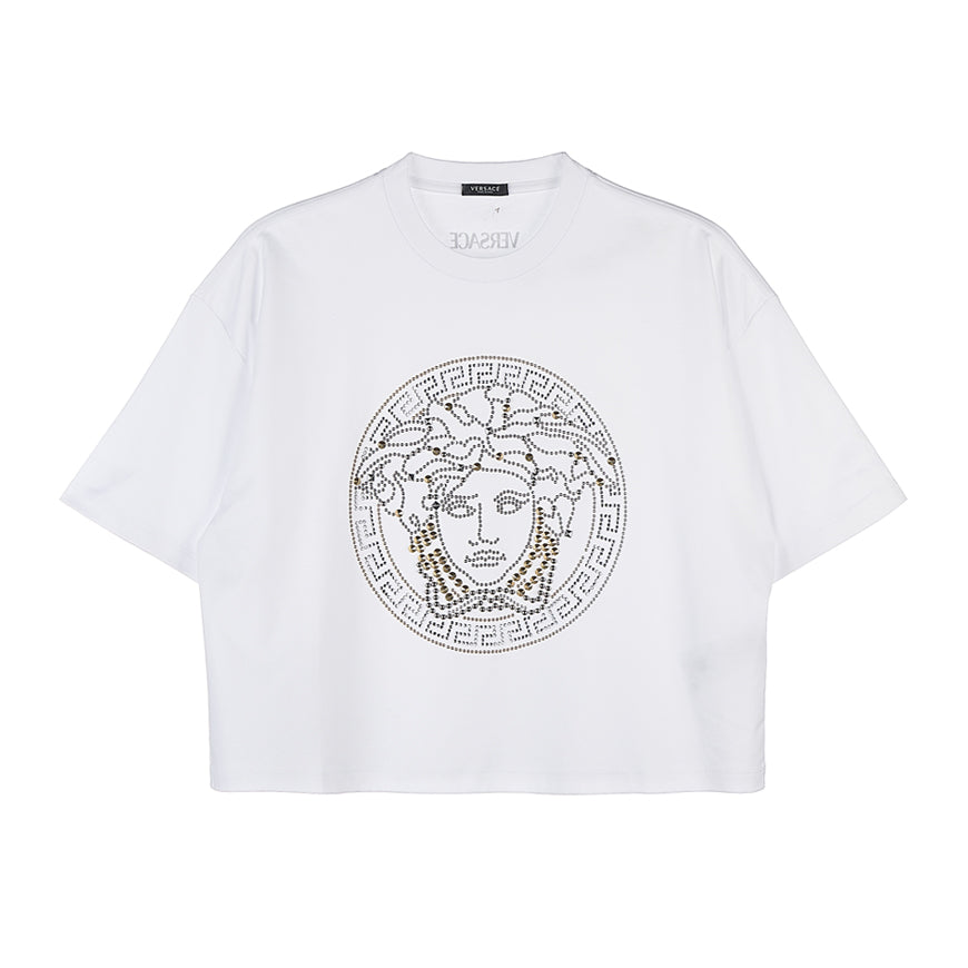 Versace Medusa Crop Short Sleeve T-Shirt White Women’s