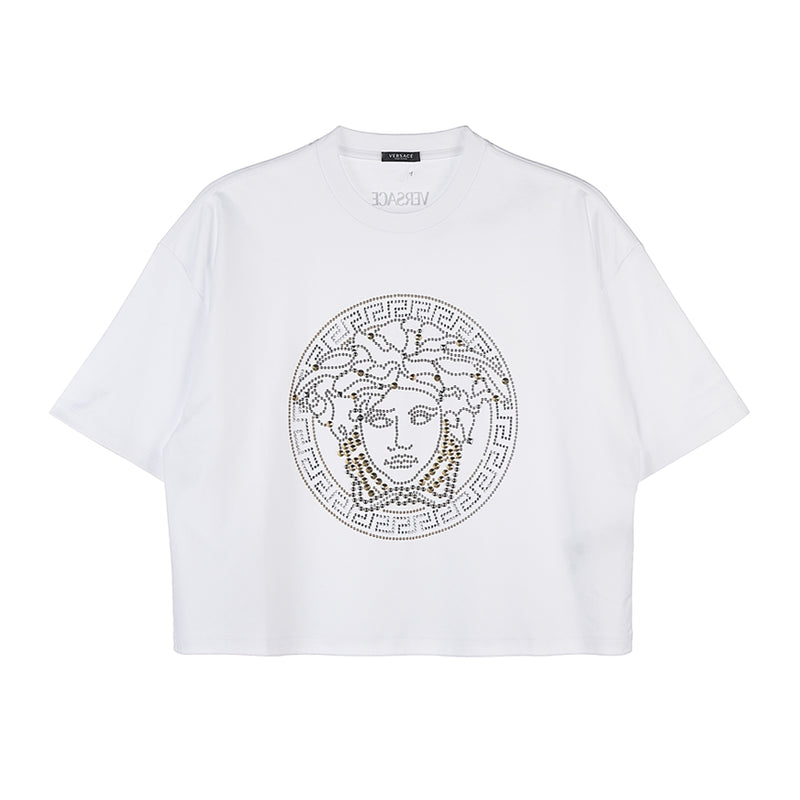 Versace Medusa Crop Short Sleeve T-Shirt White Women’s