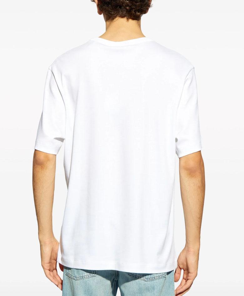 Helmut Lang Embroidered Logo Loose Fit Short Sleeve T-Shirt O04HM599 100