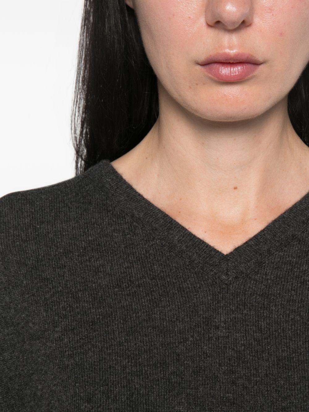 GUCCI V-Neck Knit Sweater Women’s Black Wool
