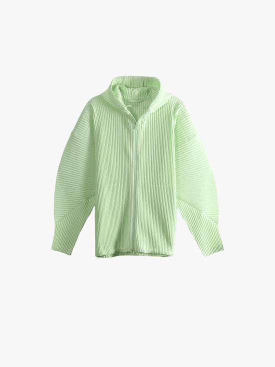 Issey Miyake Homme Plissé Hooded Sweatshirt HP68JL071 61 SHINE GREEN DOM