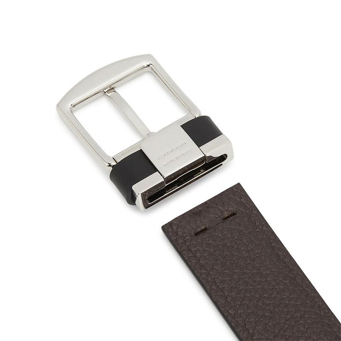 Ferragamo Men’s Reversible Leather Belt Black/Brown Pre-Cut