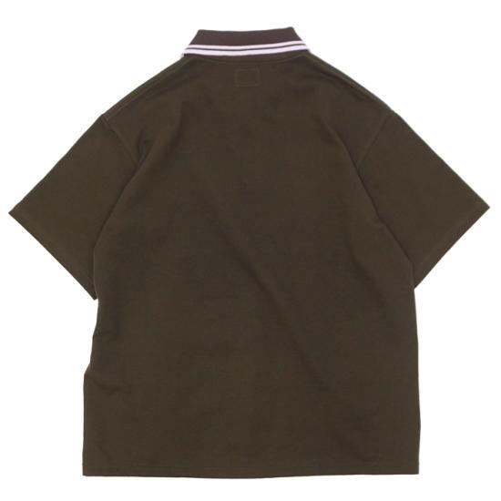 NEEDLES Short Sleeve Polo Shirt for Men SX442 BROWN DOM