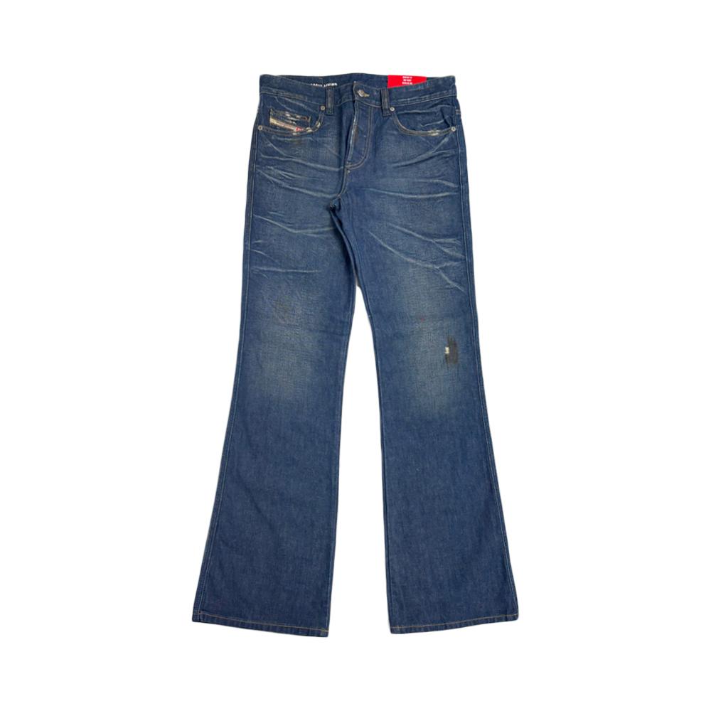 DIESEL Blue Bootcut Denim Shorts Regular Fit Mid Waist A12218 09M60 01