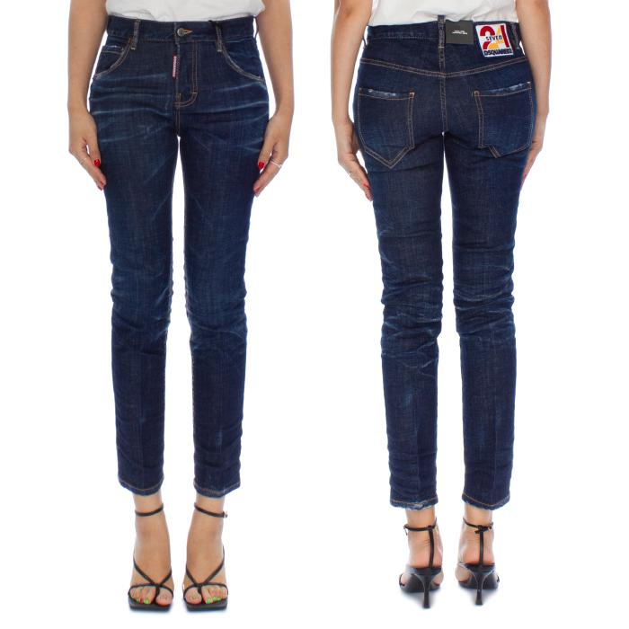 Dsquared2 Blue Wash Cool Girl Cropped Jeans