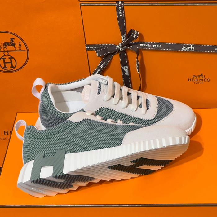 HERMES Bouncing Mint Mesh H Logo Low Top Sneakers