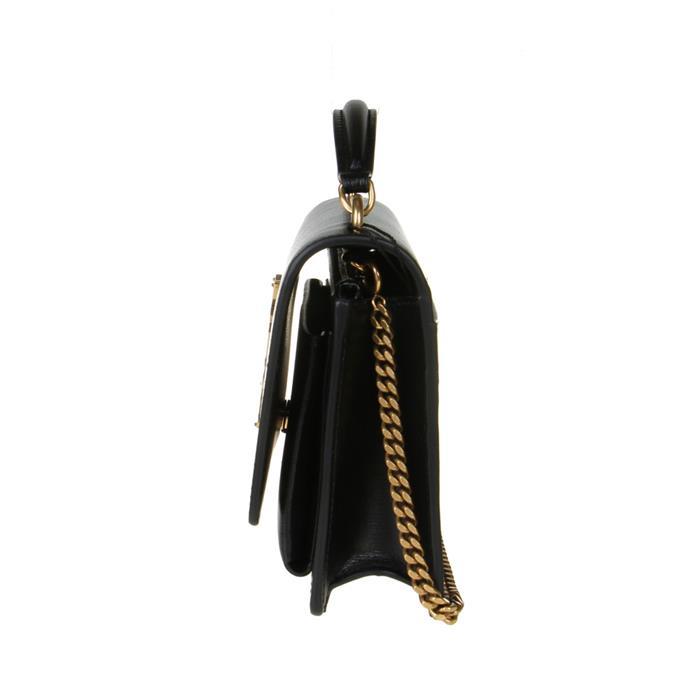 Saint Laurent Sunset Chain Shoulder Bag Black Leather