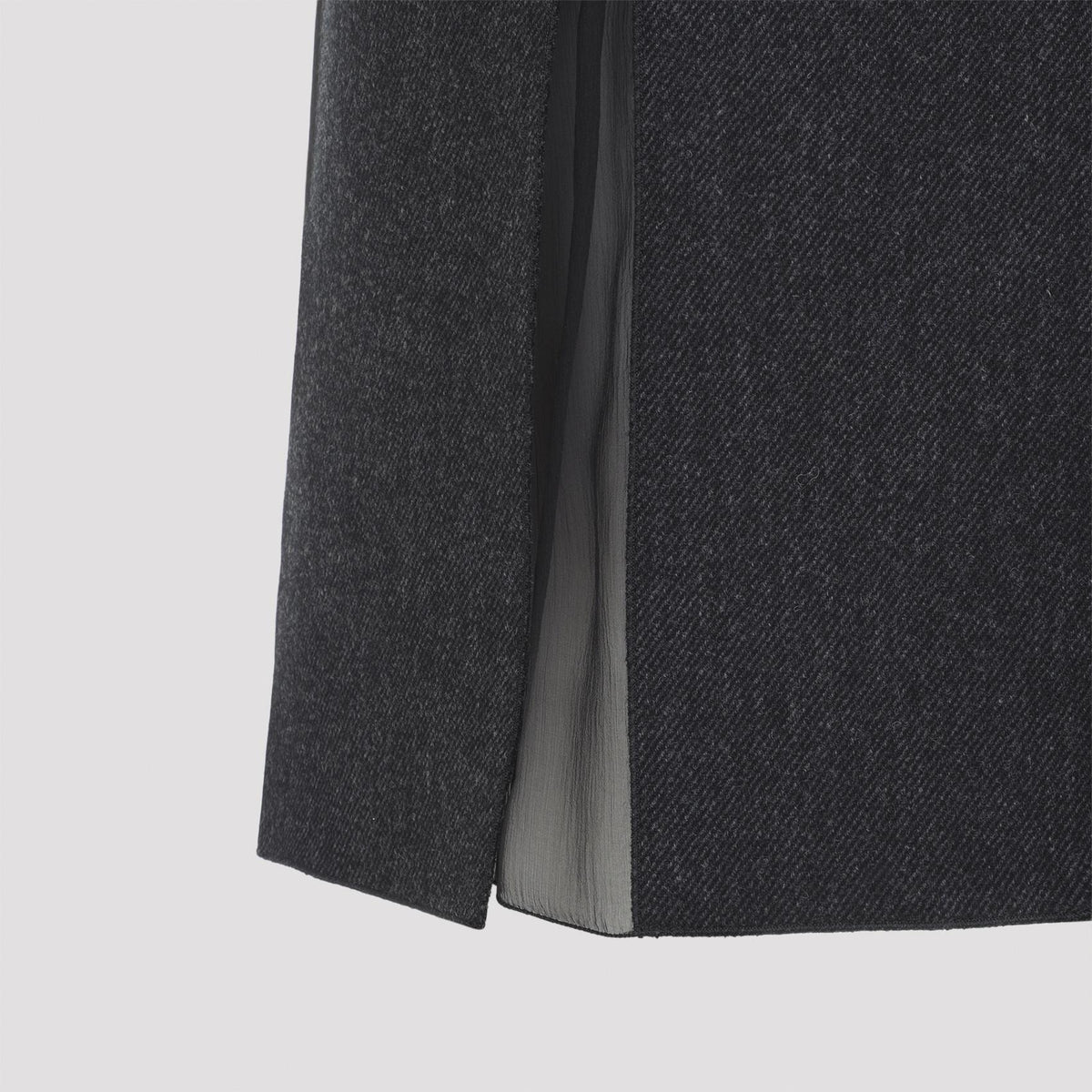 PRADA Black Wool Blend Midi Skirt