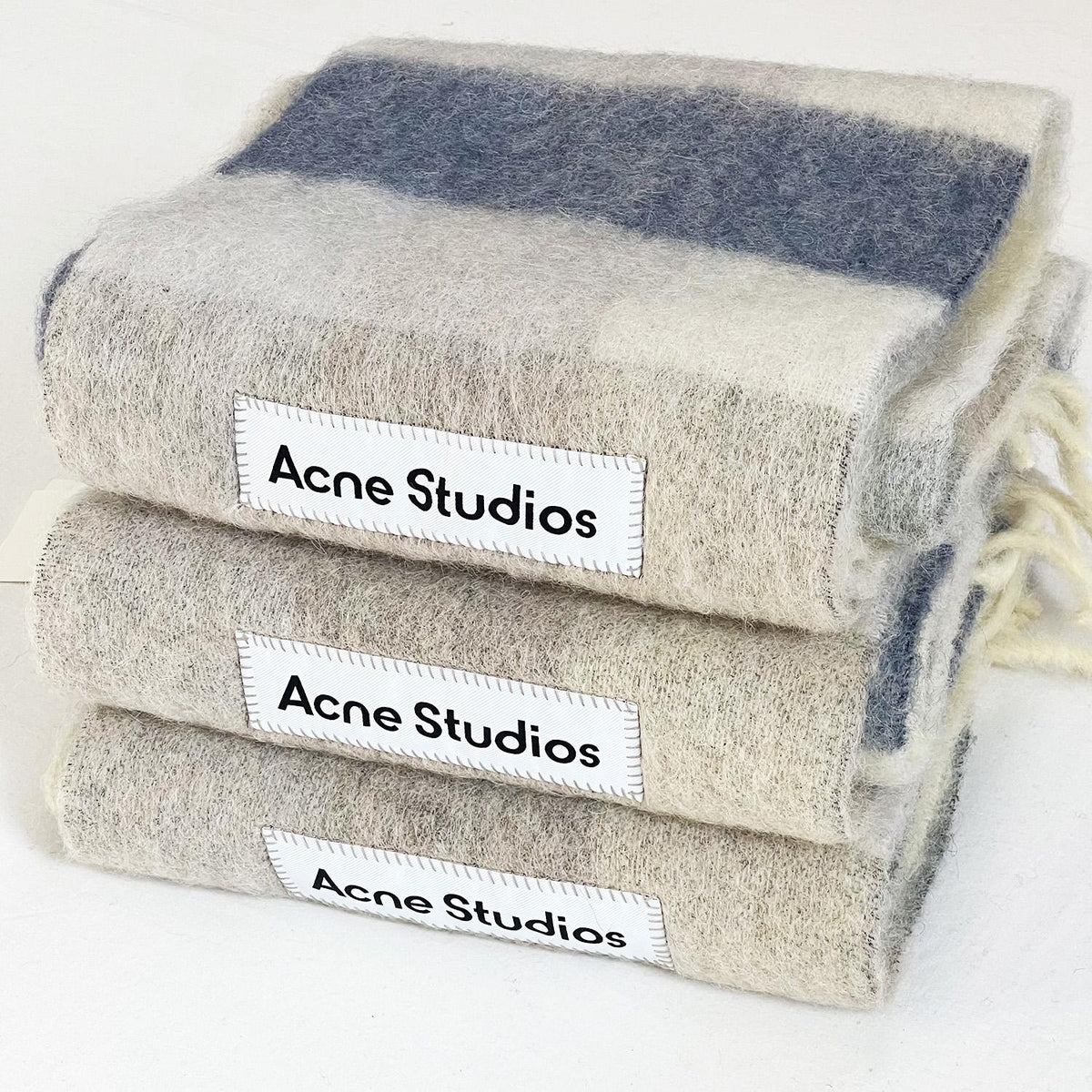 Acne Studios Check Alpaca Scarf Fuchsia CA0084